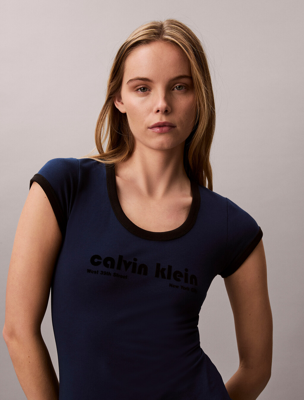 Calvin Klein Logo T-shirt Dress, Pageant Blue, hi-res