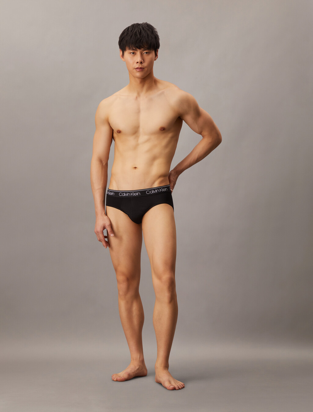 超細纖維彈性三角內褲 3 件組, 3 Black, hi-res