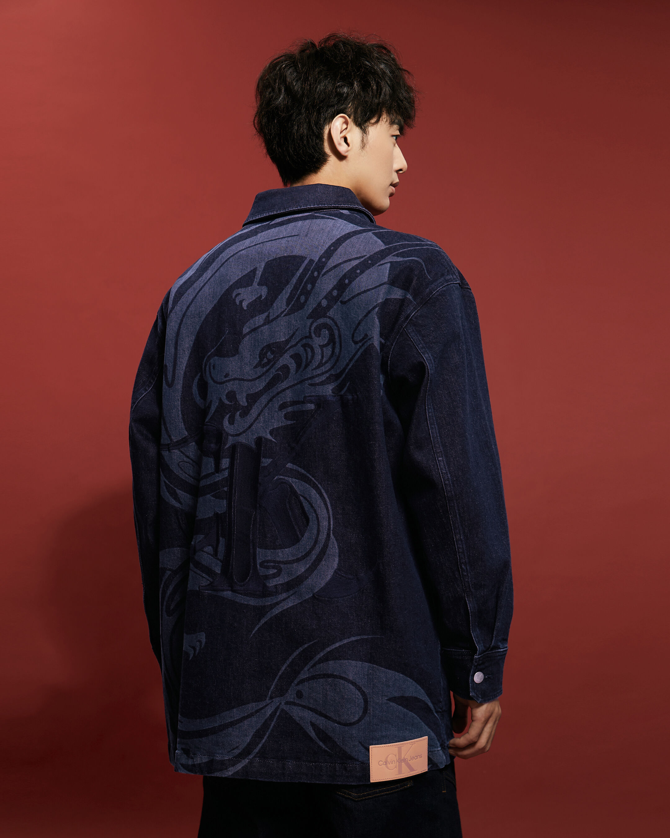 Calvin klein hotsell red denim jacket