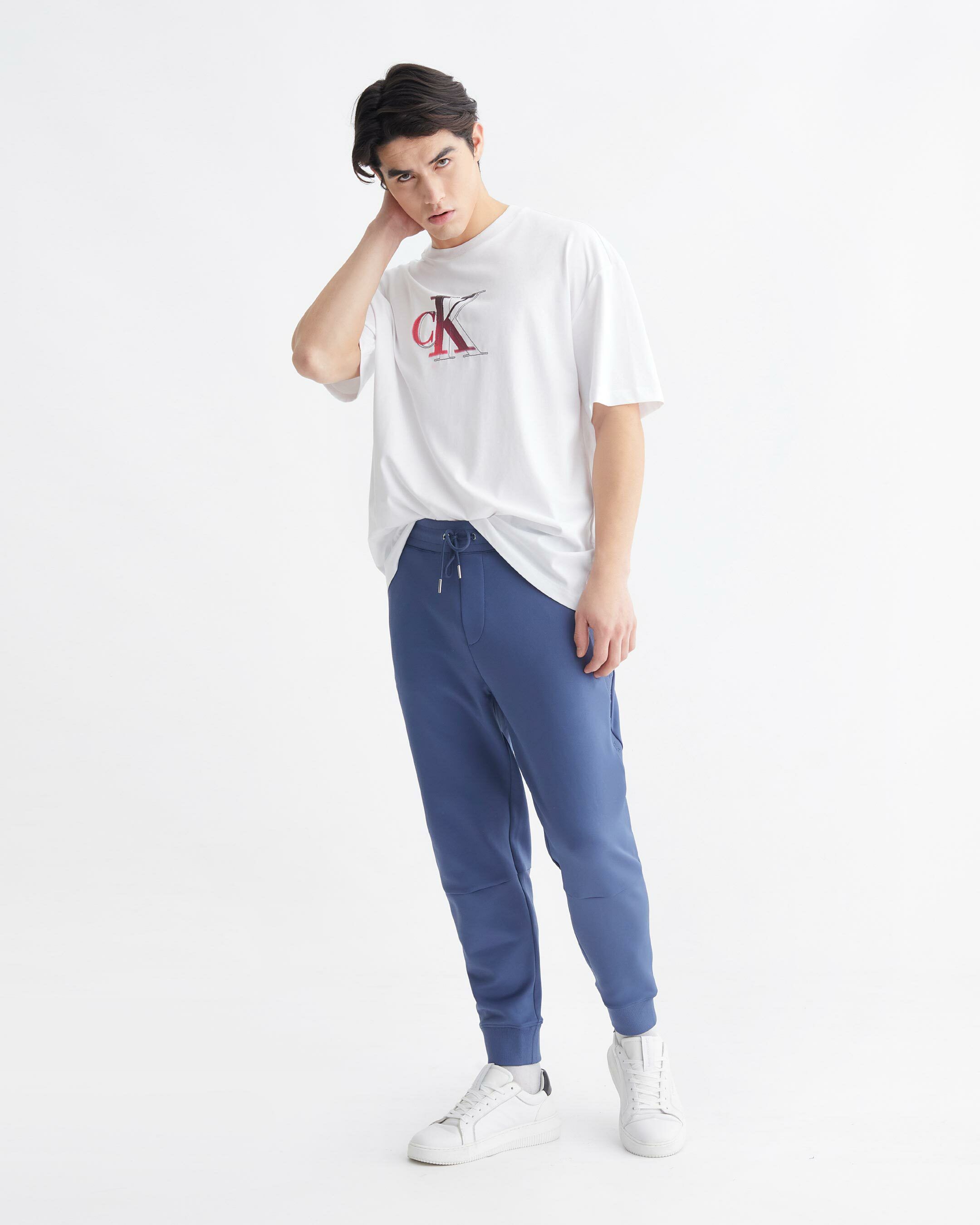 Embossed Monogram Sweatpants blue Calvin Klein Taiwan