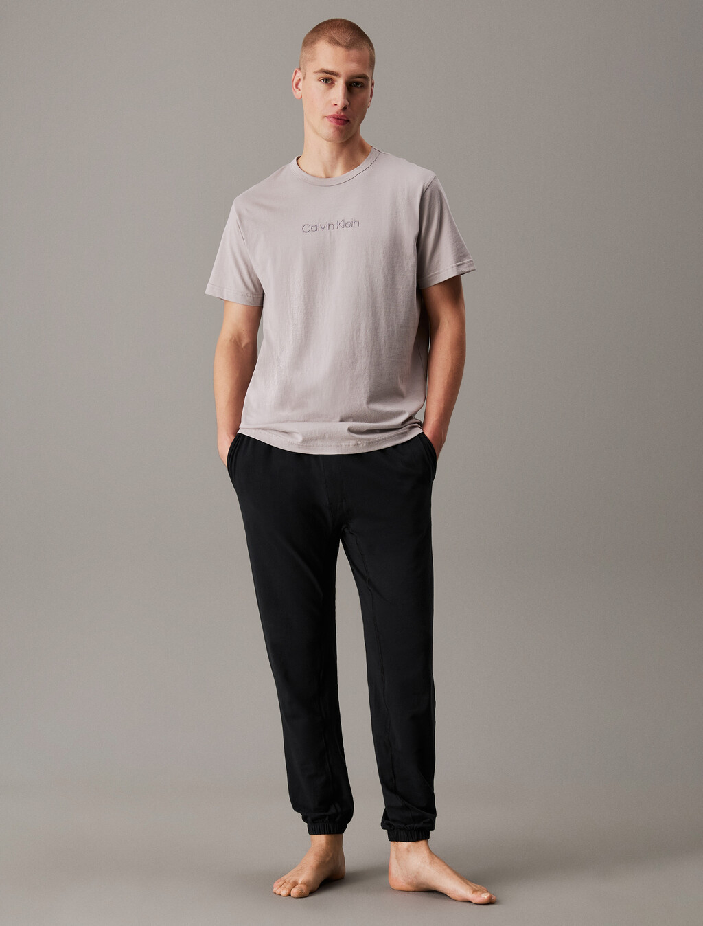 100% Cotton Crewneck Sleep T-Shirt, Ash, hi-res