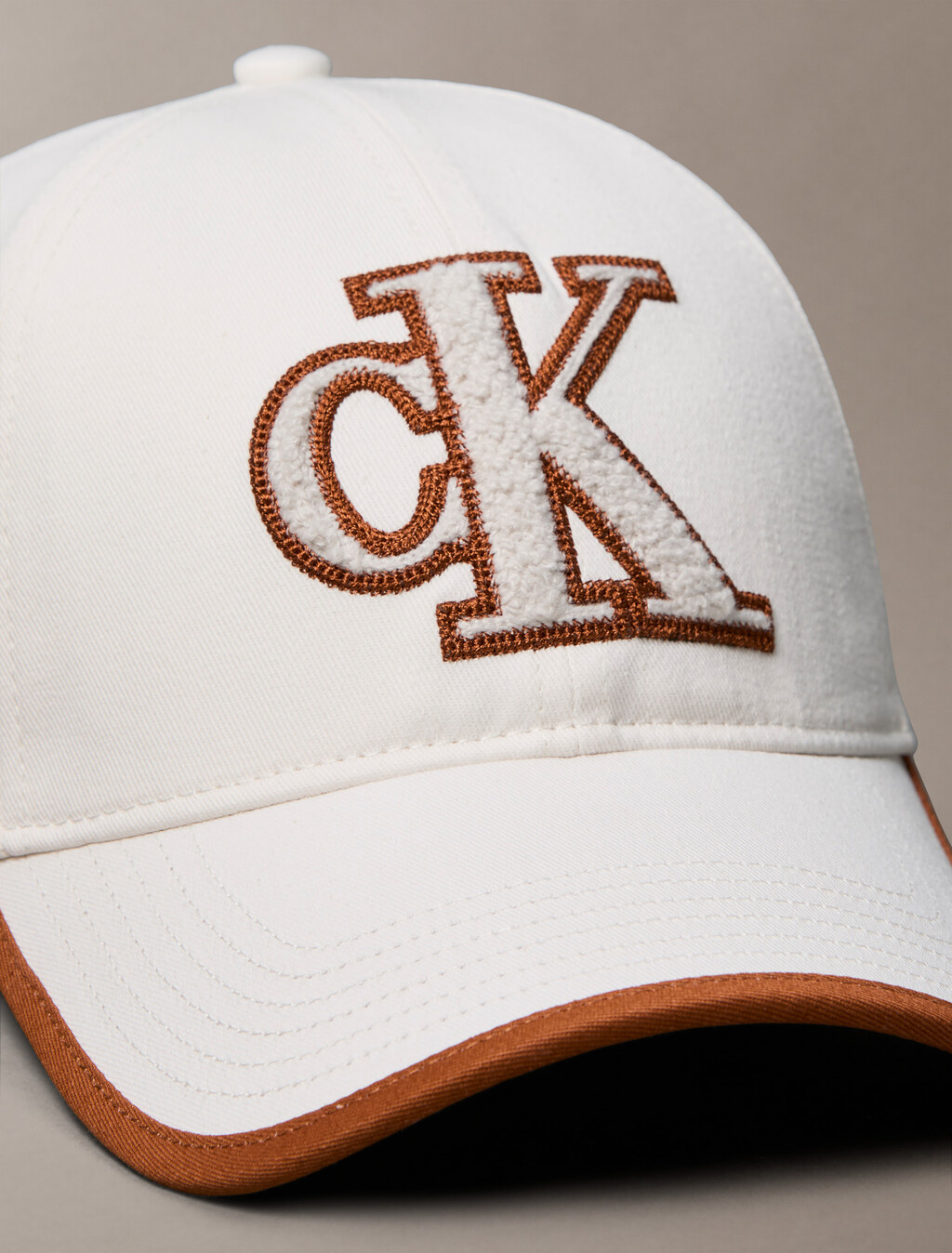 防 UV 斜紋毛圈紗標誌棒球帽, White Alyssum, hi-res