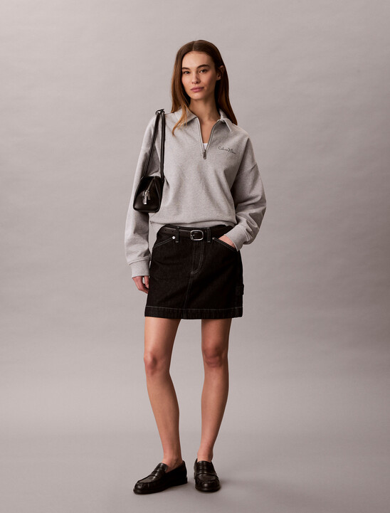 French Terry Relaxed Quarter Zip Sweatshirt