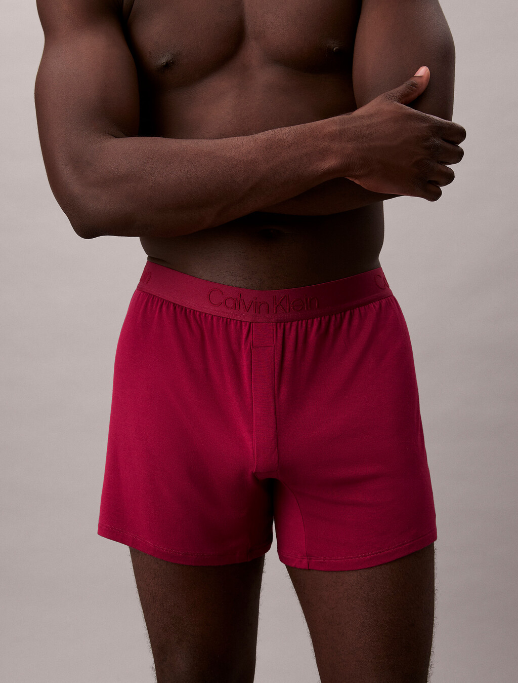 超柔莫代爾修身四角內褲, Beet Red, hi-res