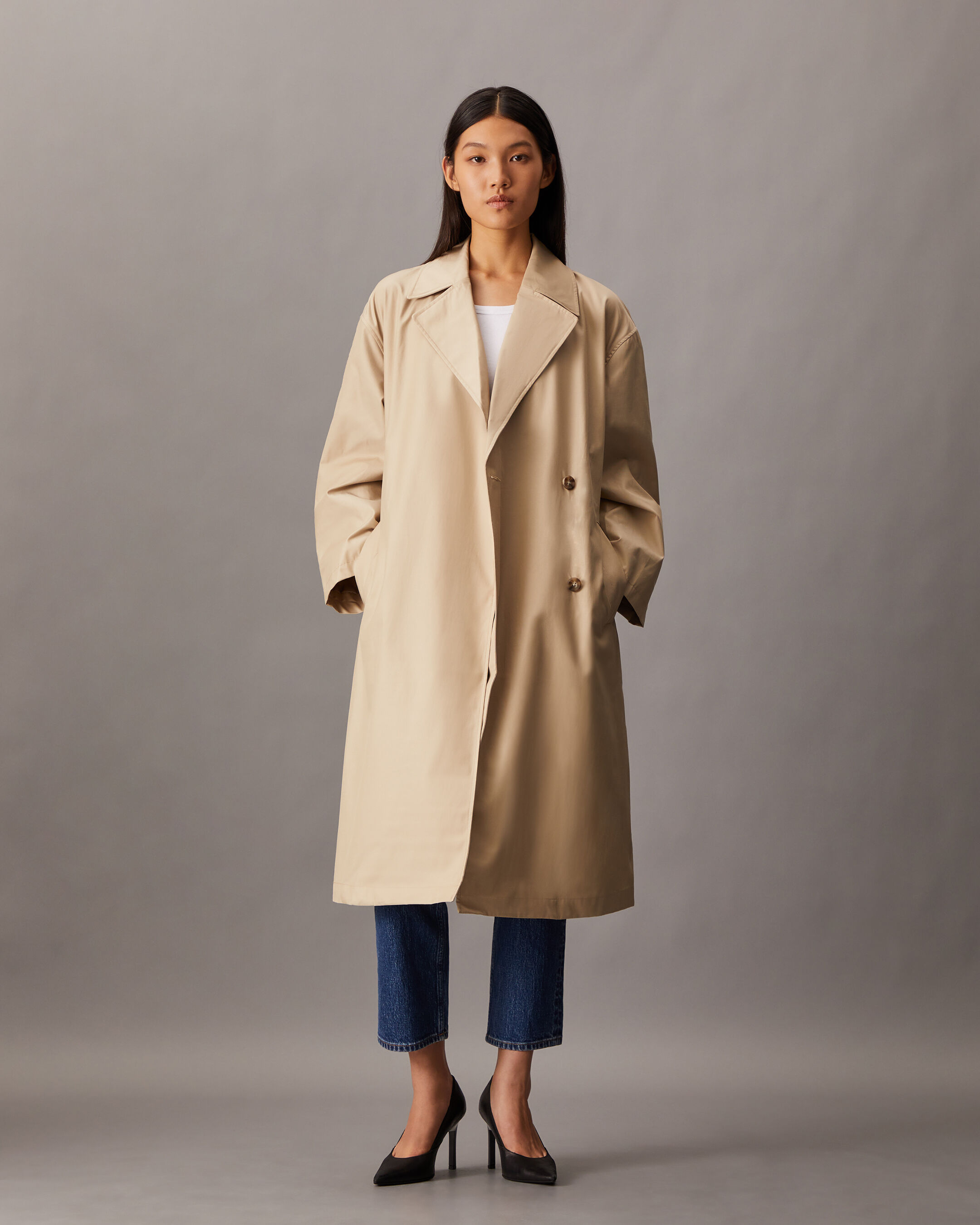 美品 liten cubic trench coat ベージュ Classic Belted Double Breasted Trench Coat – CUBIC