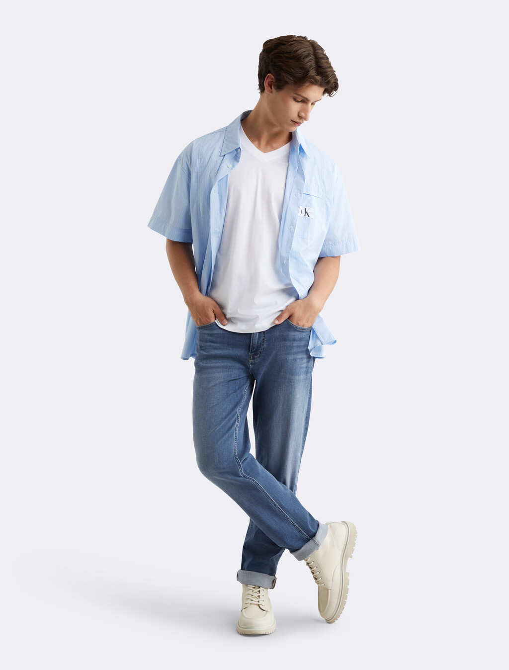 CKJ 027 Stretch Body Jeans, Acd Mid Blue, hi-res