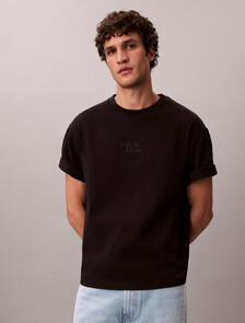 Relaxed High Pile Logo Tee, Black, hi-res