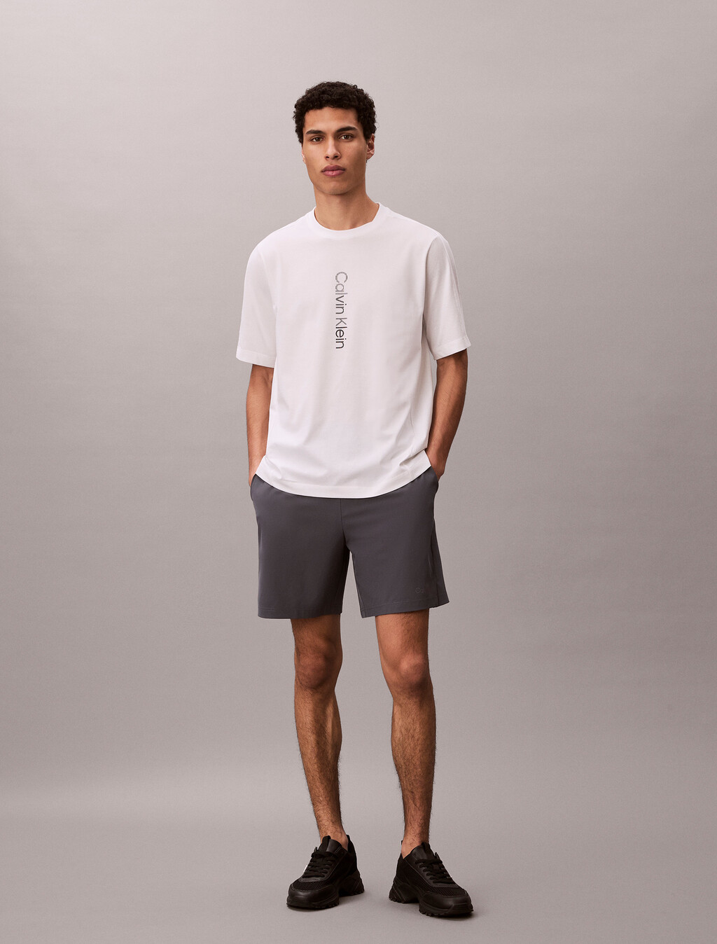 棉質混紡健身 T 恤, Classic White, hi-res