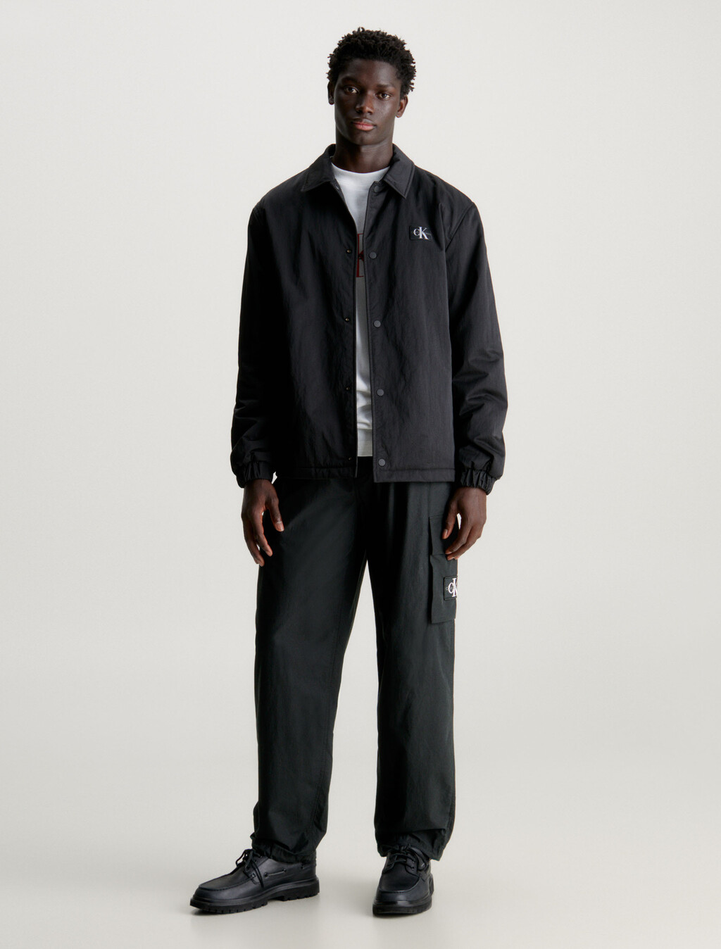 Cotton Poplin Utility Trousers, CK BLACK, hi-res