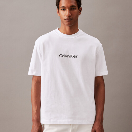 Calvin Logo 圓領上衣 Brilliant White