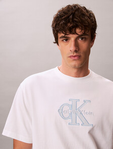Relaxed Logo Appliqu&eacute; T-shirt, Bright White, hi-res