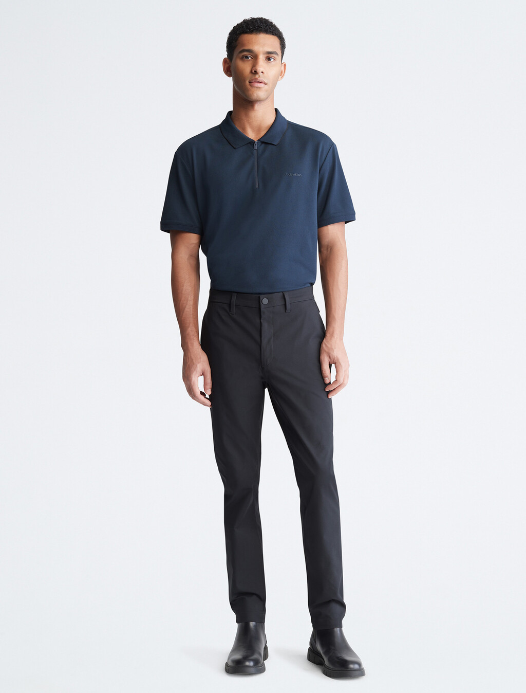 Calvin Klein Athletic Slim Stretch Woven Chinos, Black Beauty, hi-res