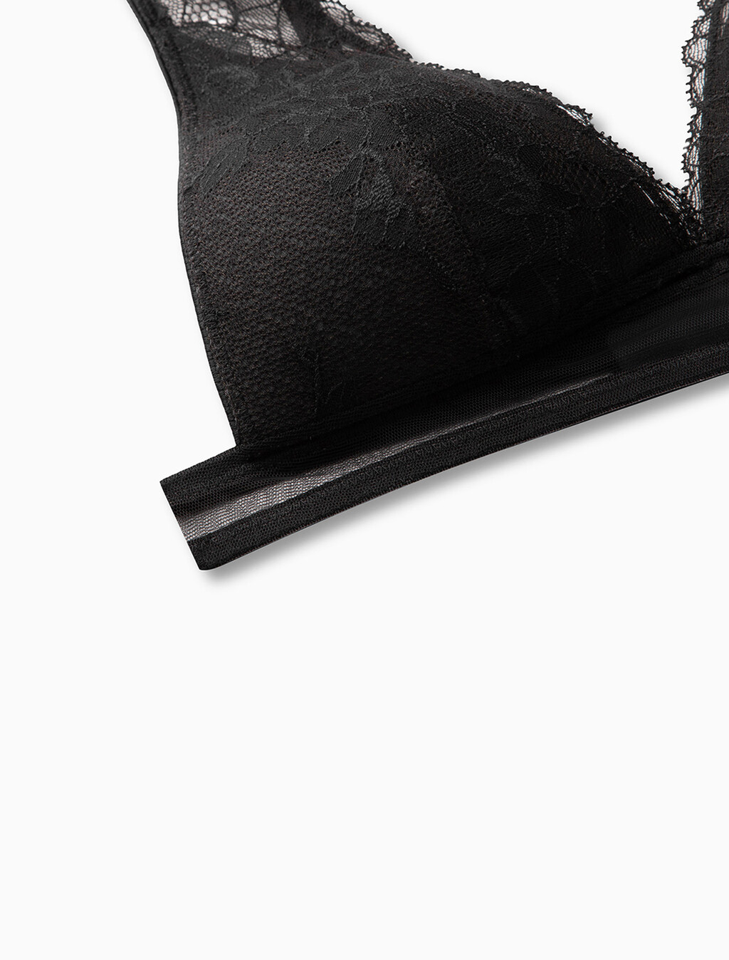 Lace Triangle Bra, BLACK, hi-res