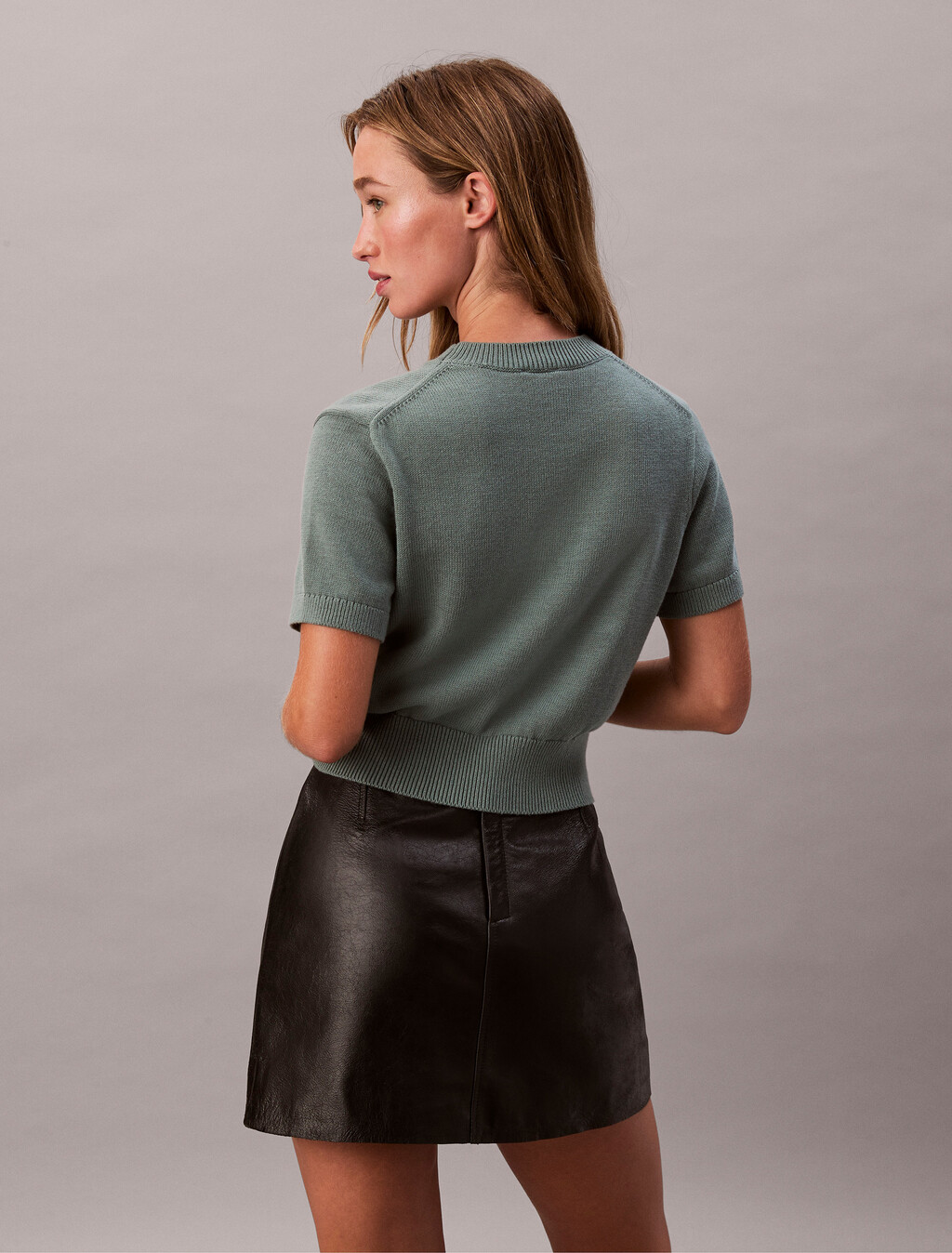 Monologo Cropped Jumper, Autumn Green, hi-res