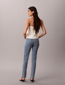 37.5 低腰修身直筒牛仔褲, DENIM VACATION BLUE, hi-res