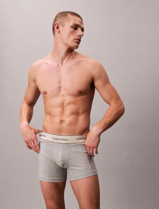 Heritage 彈性棉質平口內褲 3 件組, Oyster Gray/Grey Heather/White, hi-res