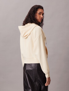 Cropped Monogram Zip-Up Hoodie, Calico, hi-res