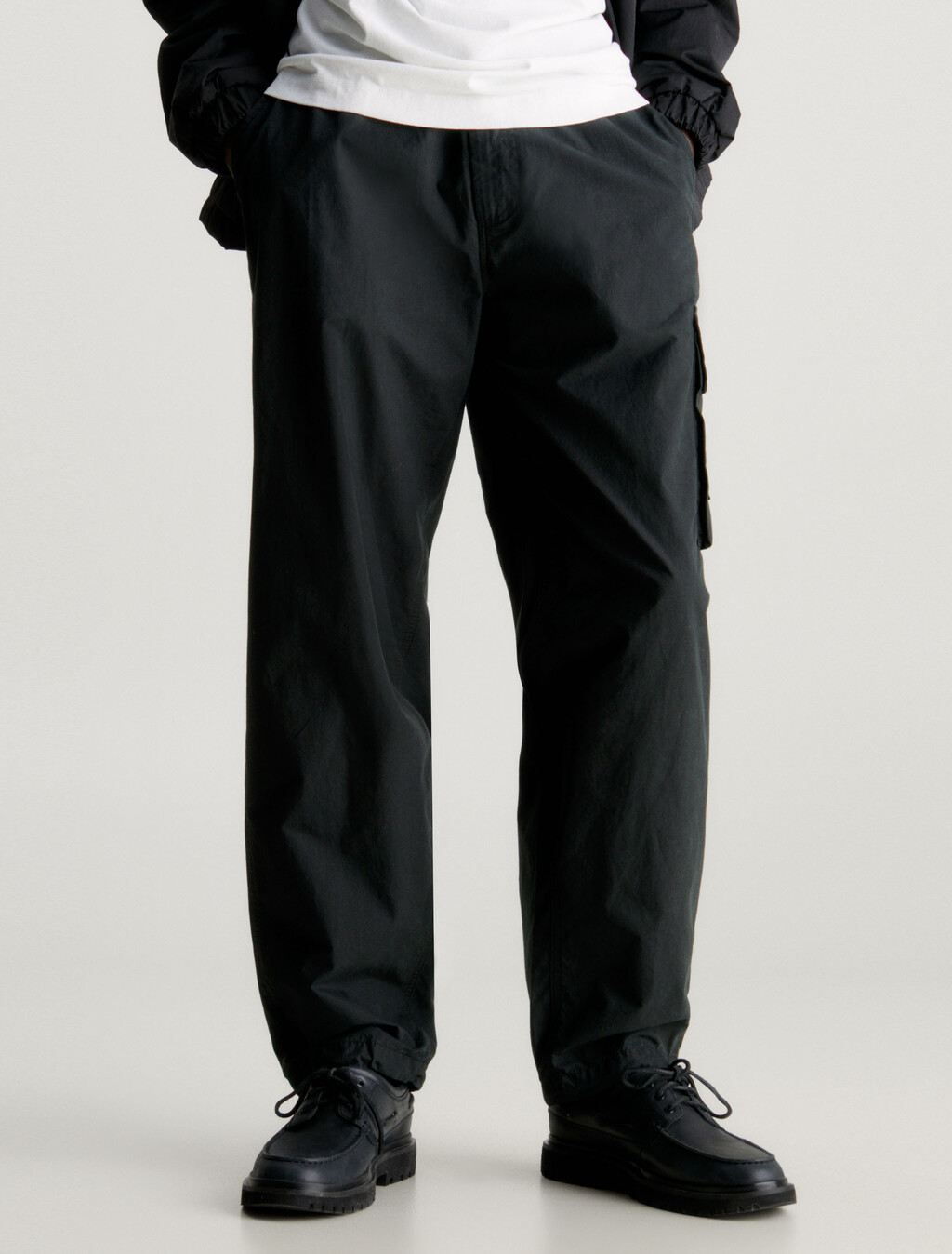 Cotton Poplin Utility Trousers, CK BLACK, hi-res