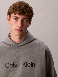 經典標誌毛圈布連帽運動衫, Medium Grey Heather, hi-res
