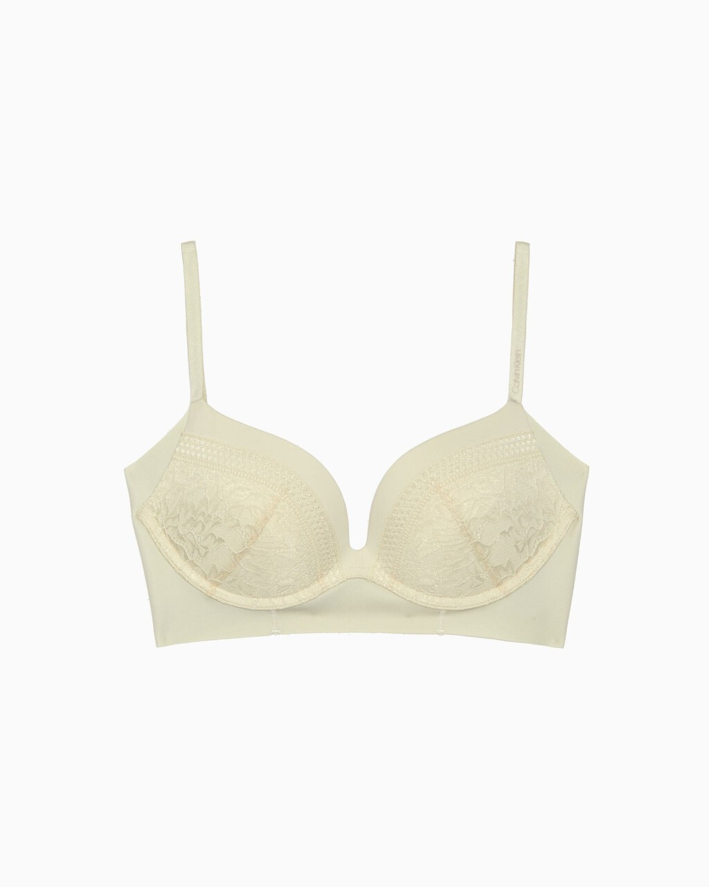 CALVIN KLEIN Perfectly Fit Plunge Push Up Nude Beige Bra QF1120