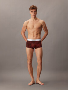 3 件裝低腰平口內褲 - Icon Cotton Stretch, Black/Seamless Emblem_Dark Berry/Adrenaline Rush, hi-res