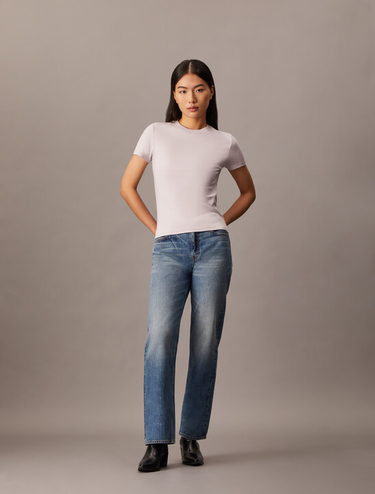 精緻棉質平紋修身 T 裇