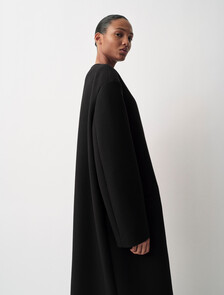 Cora Collarless Coat, Black, hi-res