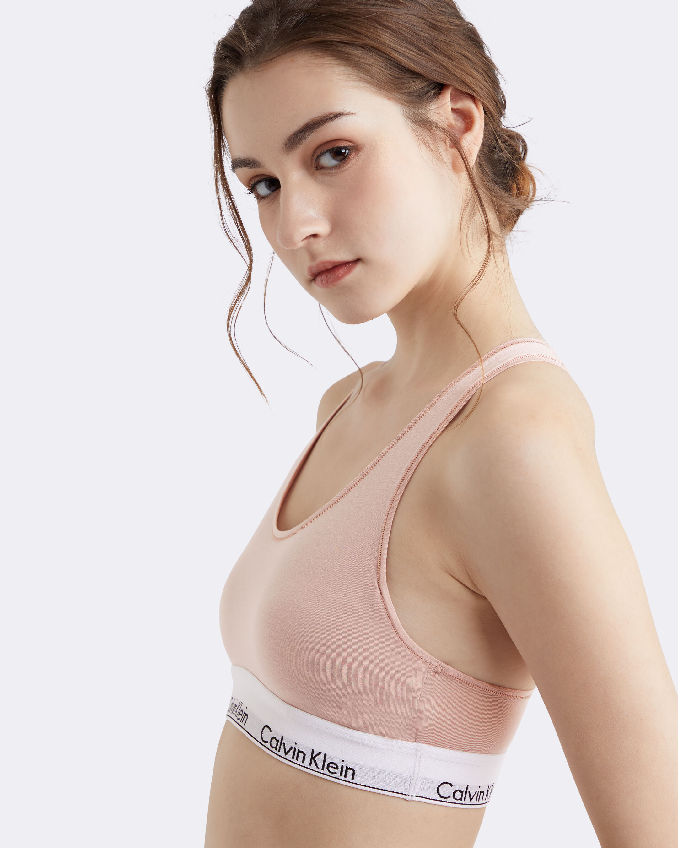 Calvin klein tonal logo lightly sales lined bralette