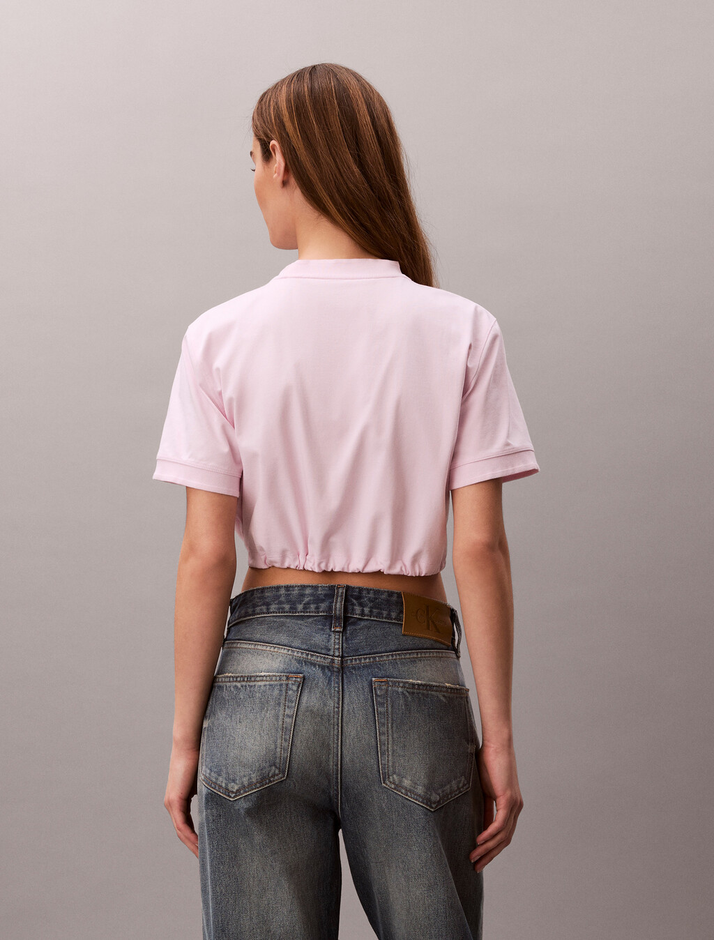 Cropped Tie Waist Logo T-shirt, Cradle Pink, hi-res
