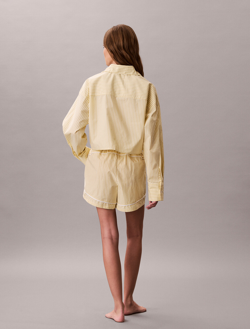 府綢棉睡裝短褲, SERA STRIPE PEAR SORBET, hi-res