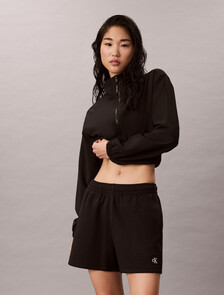 Monogram Cotton Terry Short, Black, hi-res