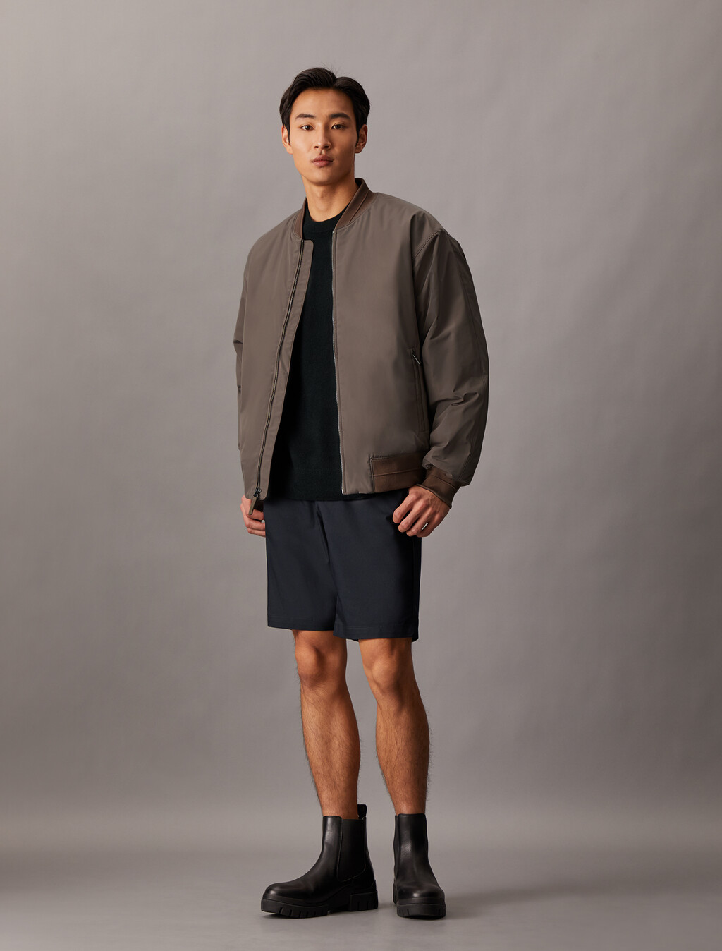 Refined Cotton Modal Blend Short, Black Beauty, hi-res