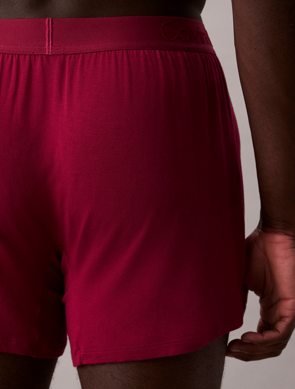 超柔莫代爾修身四角內褲, Beet Red, hi-res