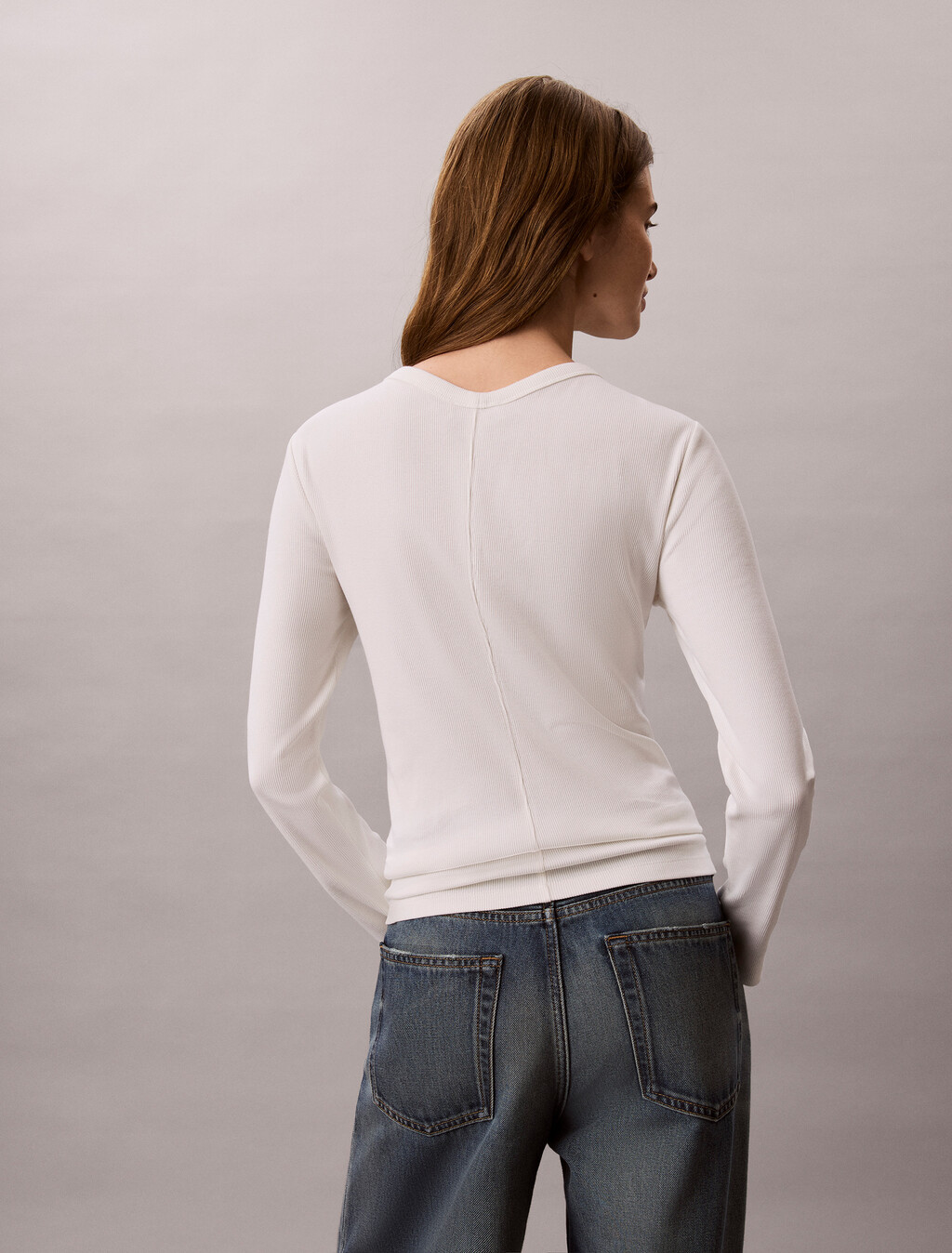 Slim Ribbed Cotton Cardigan, Bright White, hi-res