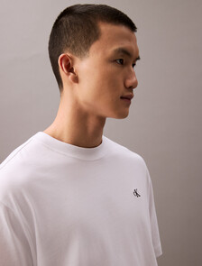 Calvin Logo Crew Neck Tee, Brilliant White, hi-res