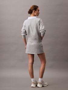 棉質毛圈布工裝迷你裙裝, Heroic Grey Heather, hi-res