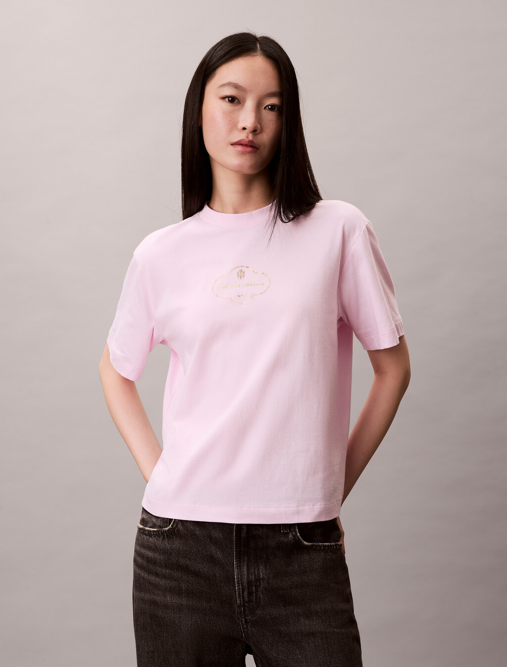 Cocktail Logo Graphic Boxy T-Shirt, Pearly Pink, hi-res