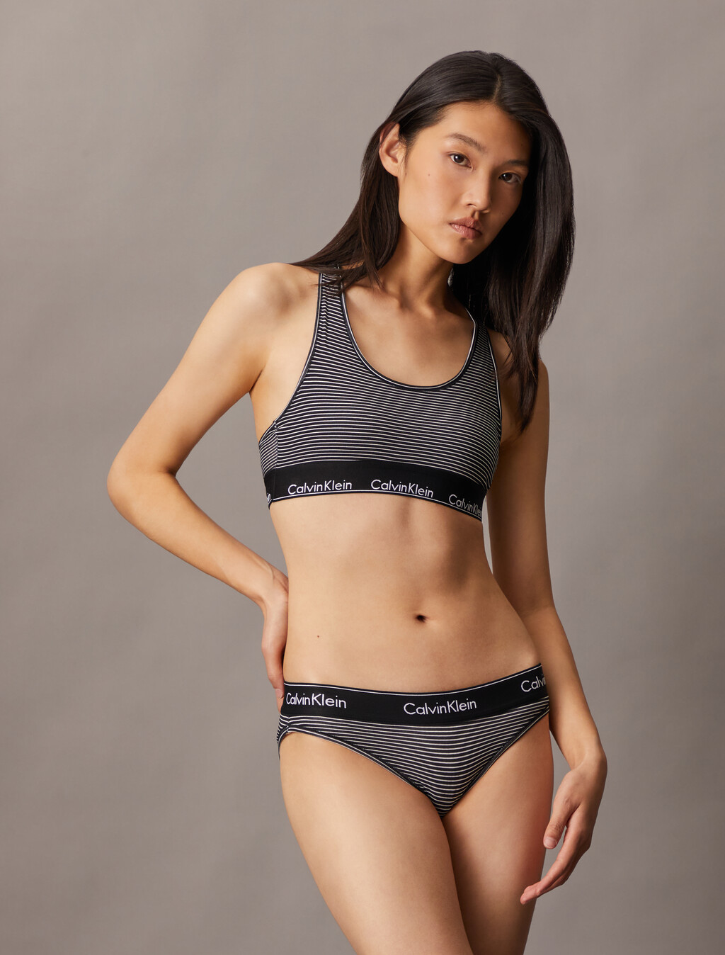 Icon Cotton 比基尼, HAIRLINE STRIPE+BLACK, hi-res