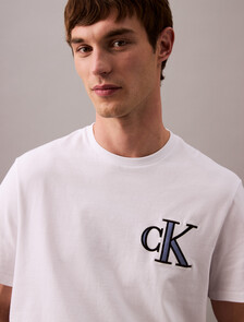 學院風 CK 徽章圓領 T 恤, Brilliant White, hi-res
