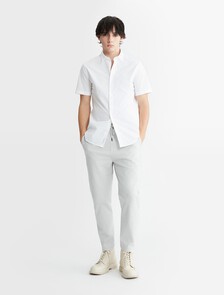 同色調 MONOGRAM 短袖襯衫, BRIGHT WHITE, hi-res