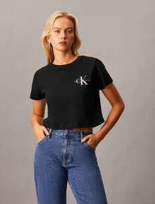Monogram 短版 T 裇, Ck Black, hi-res