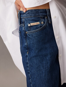 高腰寬筒版型, Denim Medium, hi-res