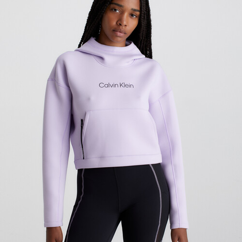 cropped logo hoodie pastel lilac