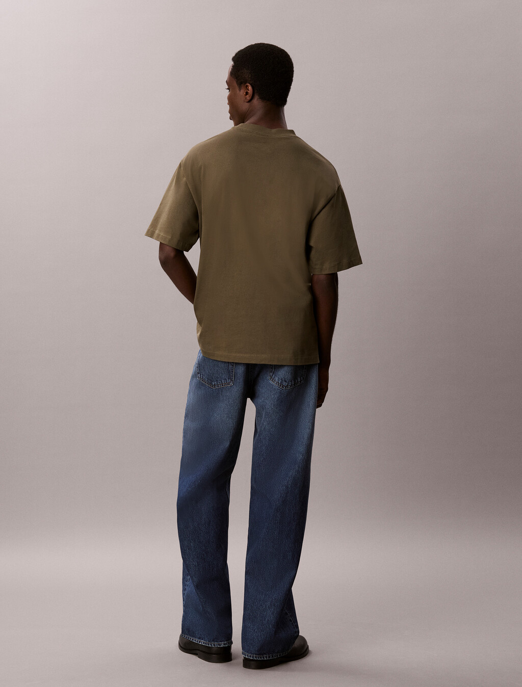 Calvin Logo Crew Neck Tee, Olive Night, hi-res