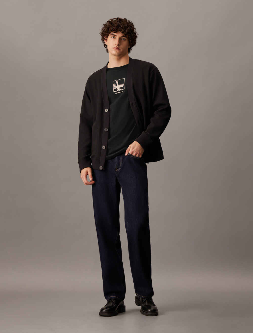 印花圖案標誌 T 裇, Ck Black, hi-res