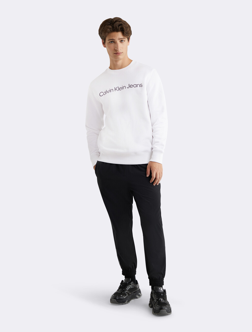 Institutional Logo Regular Sweatshirt, Bright White, hi-res