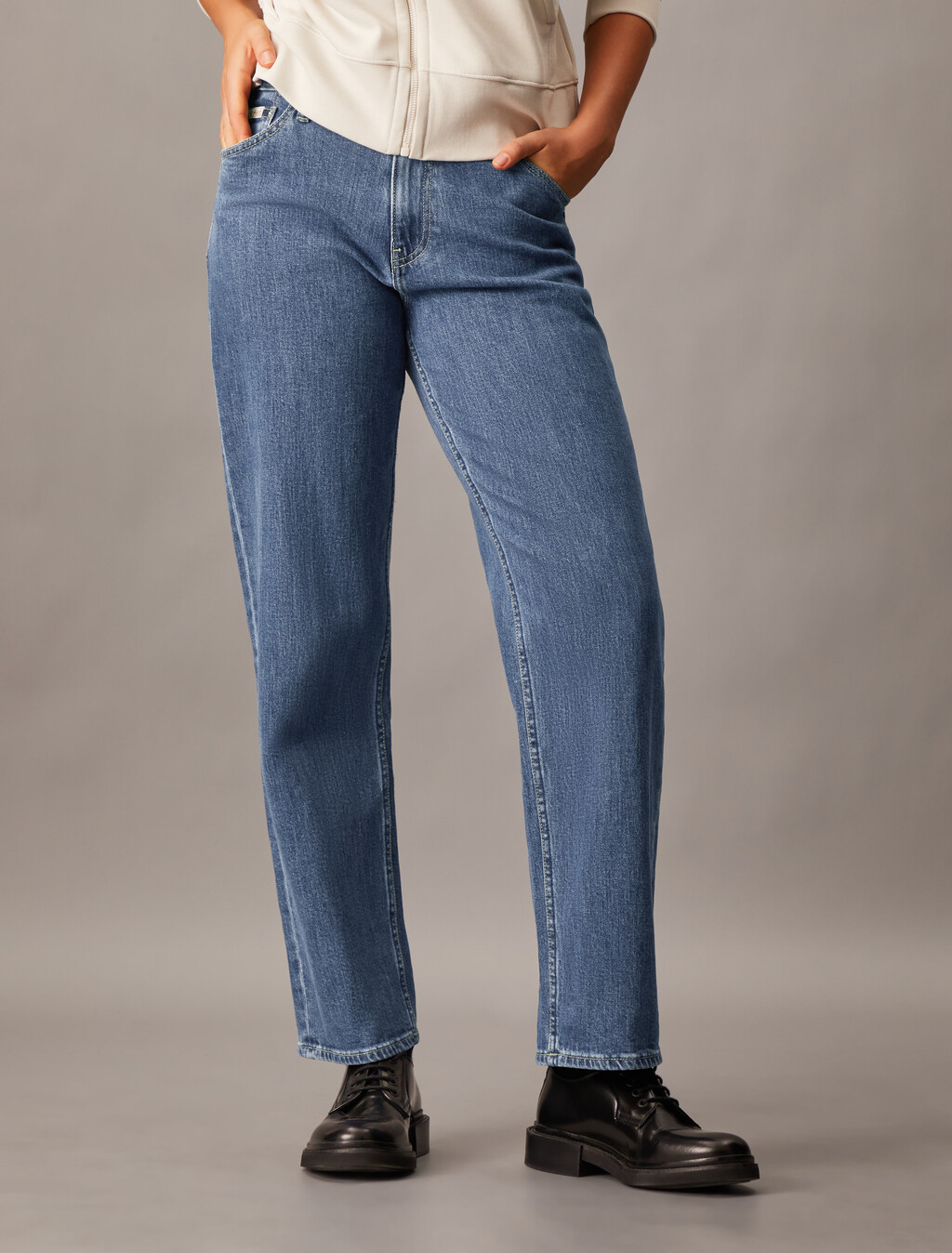 90 年代直筒再生棉牛仔褲, Denim Medium, hi-res