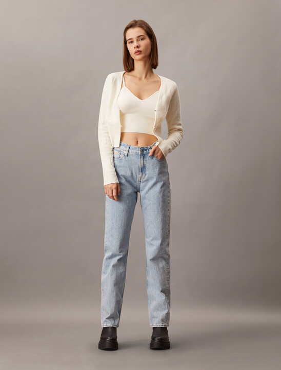 義大利高腰直筒牛仔褲