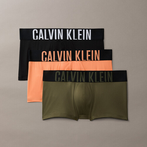 3 Pack Low Rise Trunks - Intense Power Air Black/Olive Night/Orange Frosting