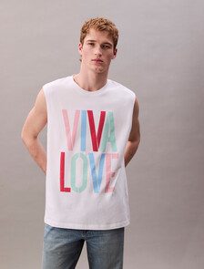 Pride Viva Love 圖案寬版背心, Bright White, hi-res